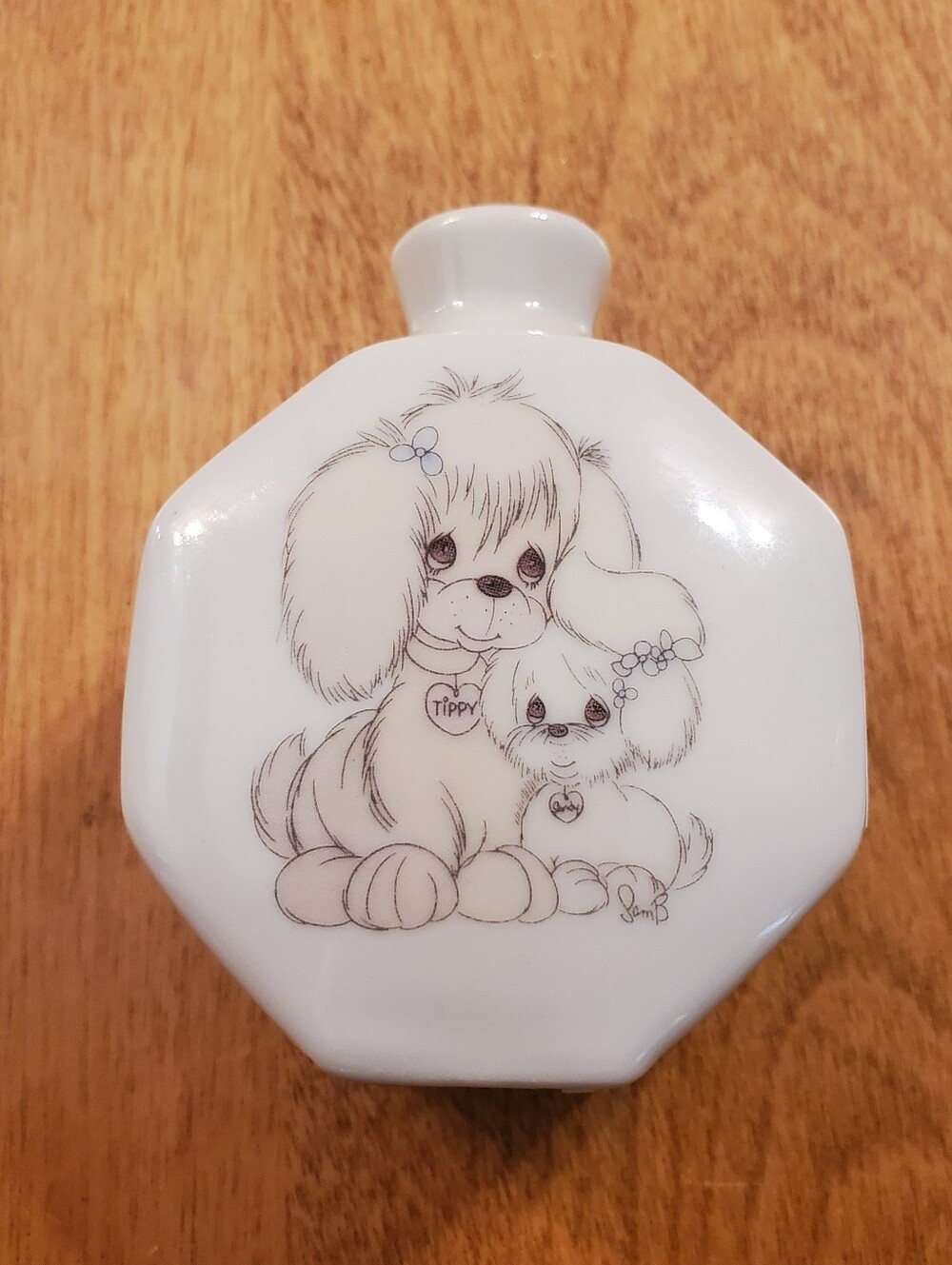 1988 Enesco Samuel J. Butcher Bud Vase "Love Is Kind" Puppies
